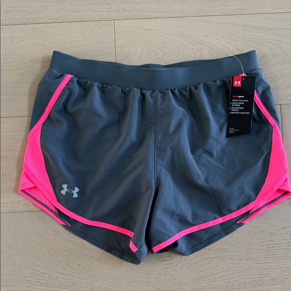 NWT Under Armour Women's Athletic Shorts in Gray and Hot Pink